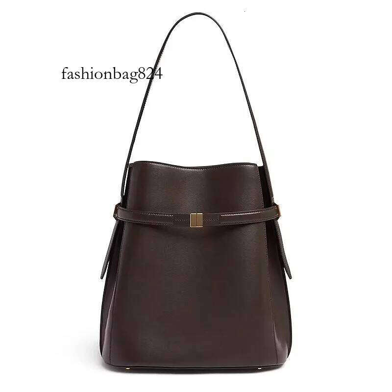 Light Fashion High-quality Top Layer Cowhide Bucket Shaped Shoulder Personalized High-end Feeling, Diagonal Cross Bag