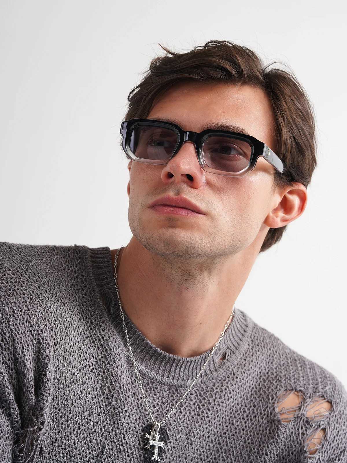Ruiao Men Vintage Rectangle Frame Sunglasses Fashion Retro Sun Glasses Luxury Brand Design UV400 Shades Eyewear Women Sun GlasseT251024