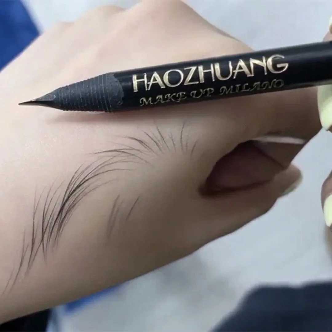 High Quality HAOZHUANG pull Eyebrow Pencil Black Makeup Wild Line Eyebrow Pencil Hard Core Flat Head pen White WaterproofL251024