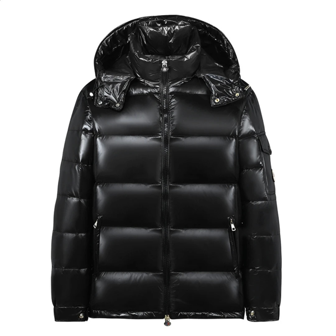 White Duck Down Jackets Winter Hooded Shiny Down Coats Mens Casual High Quality Outdoor Windproof Parka Thicken Warm Puffer Tops 251020