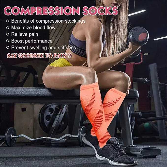 YS041 Compression Socks 2030mmhg High Stockings Men Sports Socks For Marathon Cycling Football Varicose Veins Pregnancy Nursing Y251024