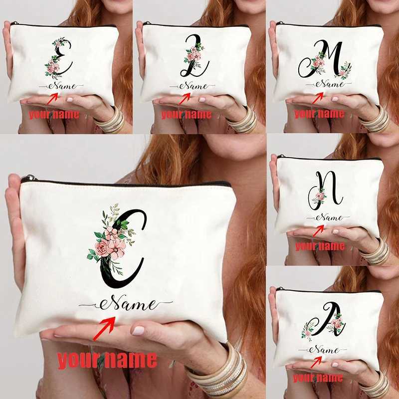 Letter Aesthetics Personalized Name Makeup Bag Best Gift for Teachers Friends Cosmetic Case Bachelorette Party Gift Pencil CaseT251024