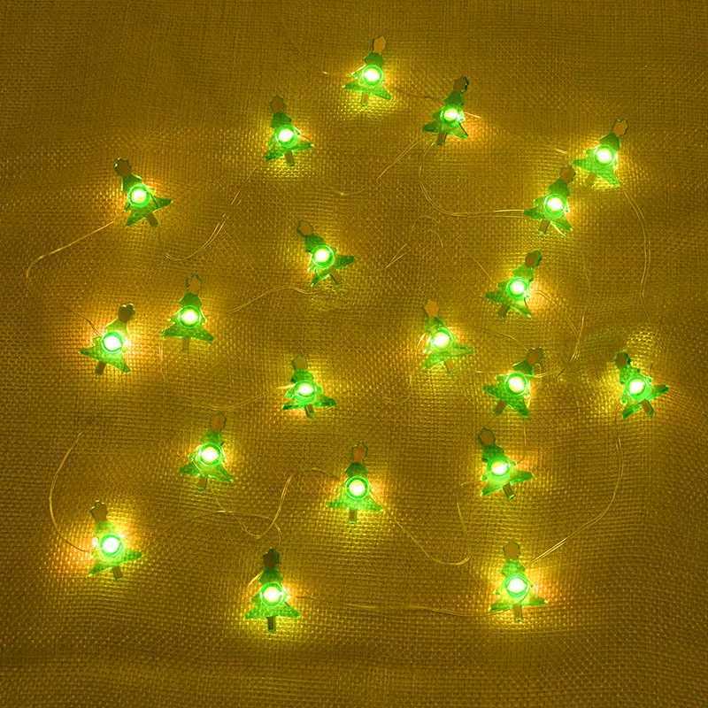 2M Christmas Santa Claus Snowflake LED Light String Garland Xmas Tree Fairy Light Christmas Decoration for Home New Year Navidad C251024