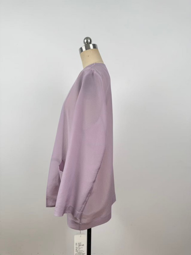 Simple, Sophisticated, Elegant, Light Luxury Silk Blazer Collarless Blazer JYW37115