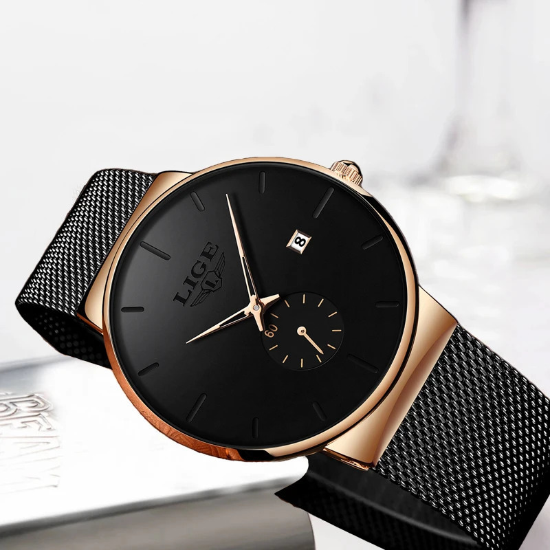 LIGE Ultra Thin Fashion Casual Ladies Watches Elegant Waterproof Business Quartz Watch for Women Gift Auto Calendar Clock 251021