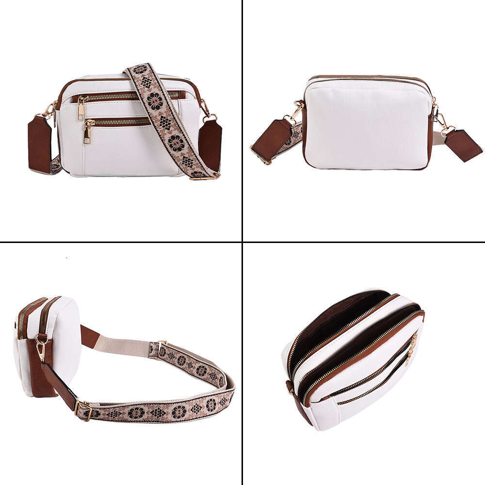 New Versatile Casual PU Women's Simple High-end Shoulder Large Capacity Wide Strap Crossbody Bag Trendy