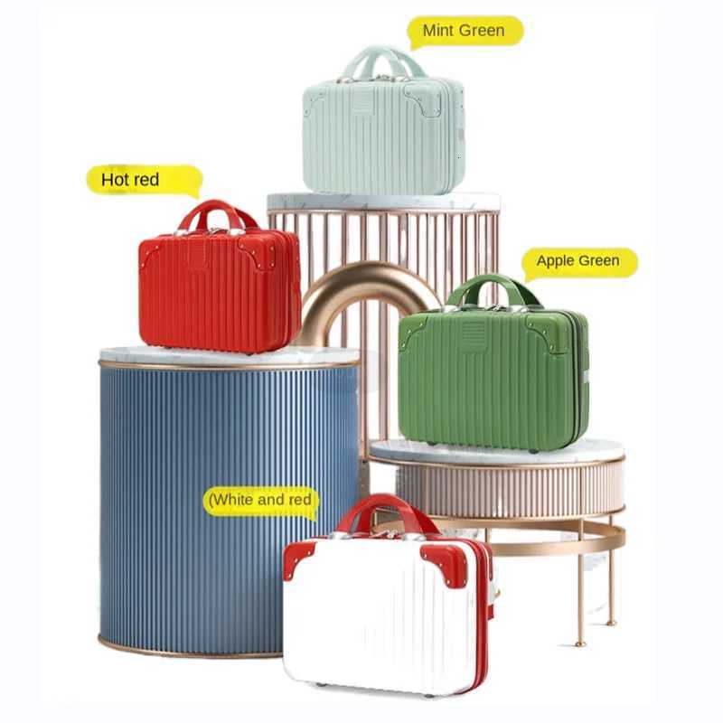 Cosmetic Handheld Luggage Women 14inch Makeup Bag Small Mini Travel Suitcase Password Box Boarding CaseW251024