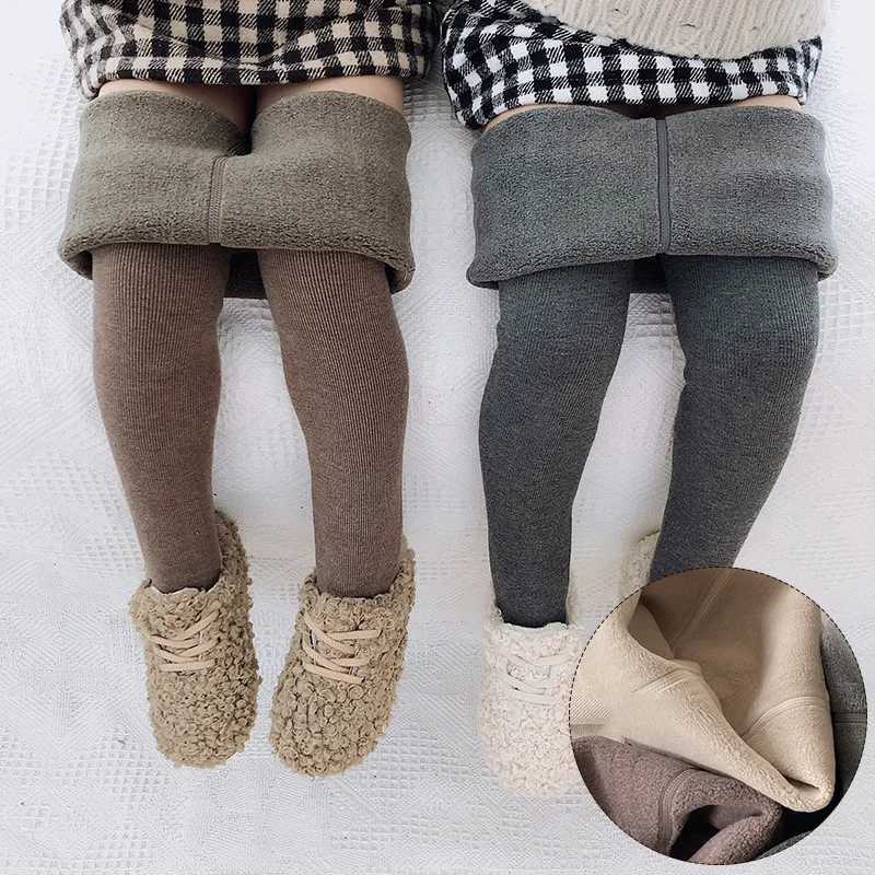 MILANCEL Kids Leggings Fur Lining Girls Tights Skinny Warm Fleece Leggings kids PantsT251024