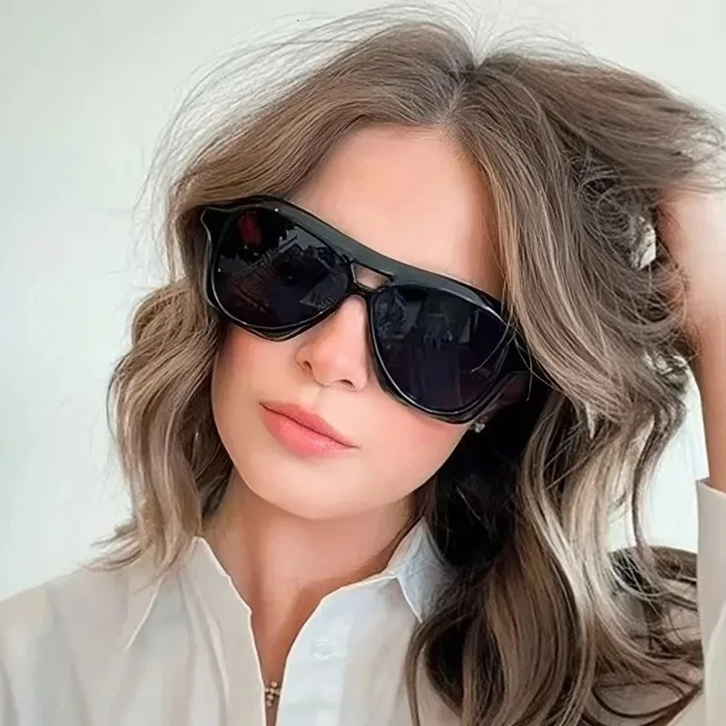 Retro Women Double Beam Sunglasses Glasses Ins Fashion Gradient Eyewear Men Eyeglasses UV400 Goggles 251023