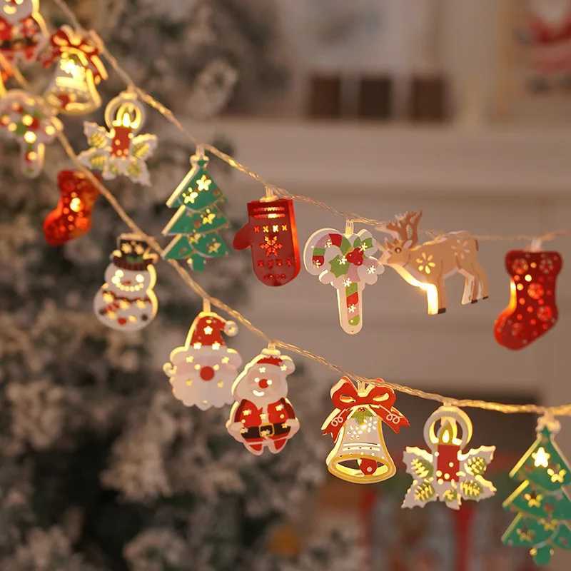 LED Santa Claus Lighting Colorful Christmas Lights Wrought Iron Christmas Decorative Lights Christmas Tree Light String C251024
