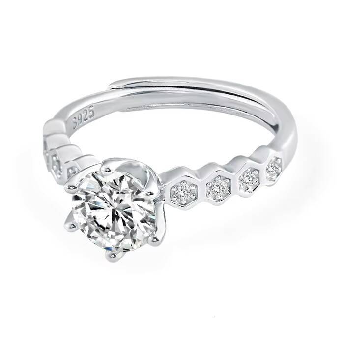 Fashion Diamond Moissanite Gold Silver Moissanite Wedding Ring Box Rings Jewelry for Women