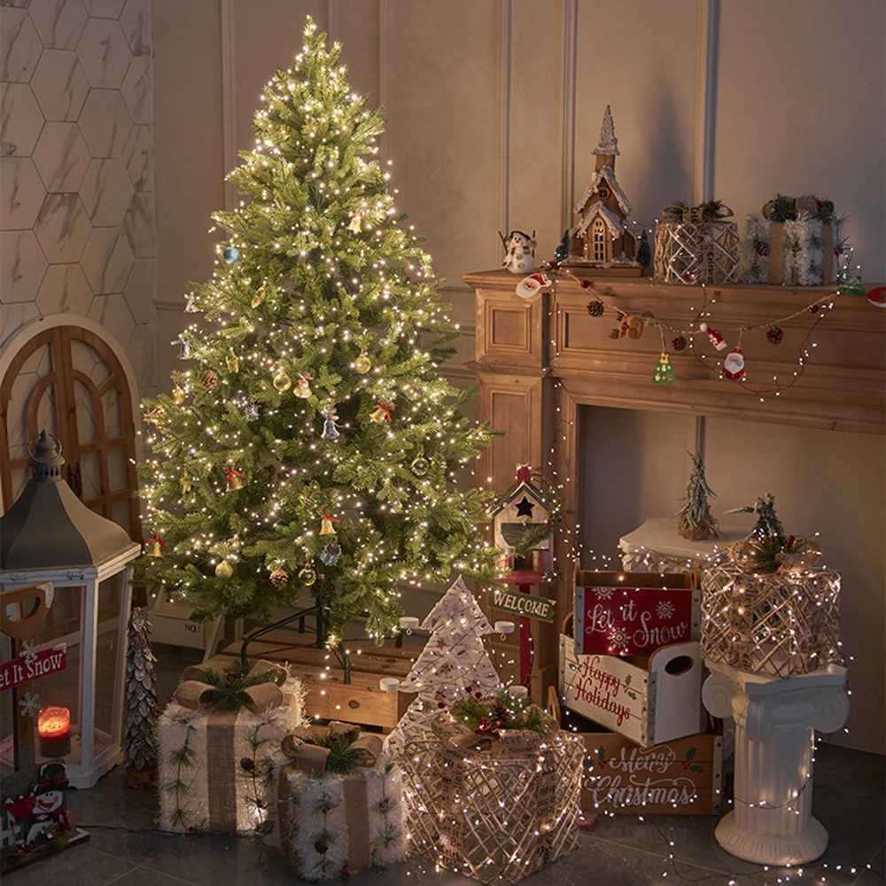 LED String Fairy Cluster Lights Green Wire Christmas Tree Lights Outdoor Garland New Year Street Home Party Wedding Decor Lamps Z251024