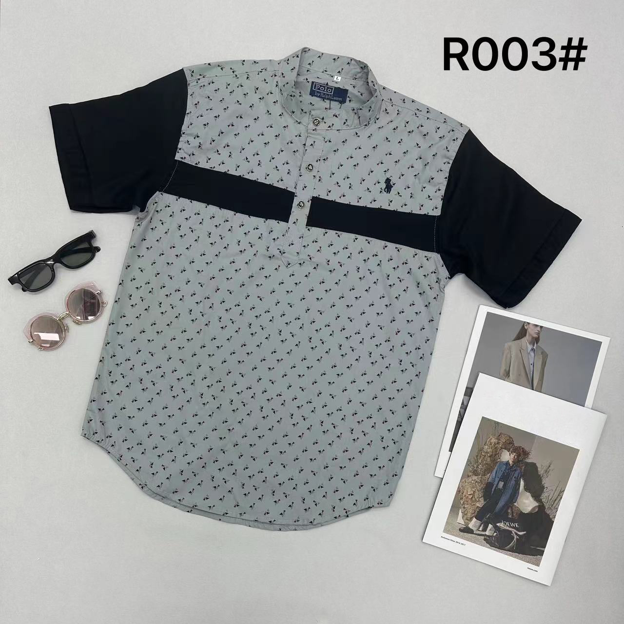 Men's Loose Printed Cotton Shirt - 100% Cotton, Breathable Soft, Trendy Printed Pattern, Casual Short Sleeve Shirt for Daily & Holiday(R003) - NO