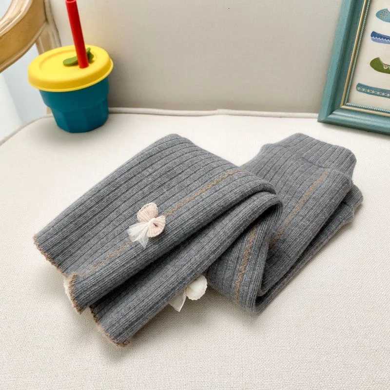 05 Years Girl Leggings Baby Bowknot Pants Kids Autumn Winter Thermal Tights Children Fleece Lined Fashion Trousers BottomsT251024