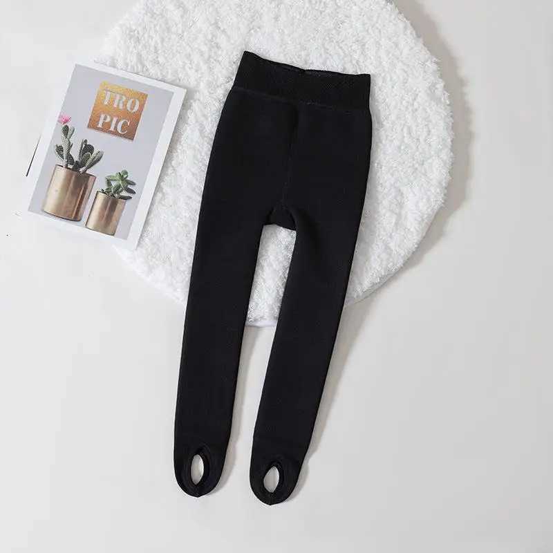 Girls Fleece Lined Leggings Warm Thermal Footed Pants Kids One Piece Winter Thickened PantyhoseT251024