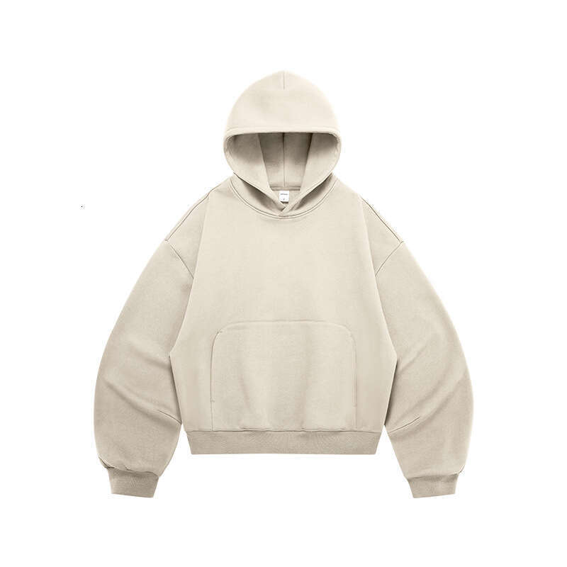 Men's Clothing | Curved Blade Short 25 Winter New American Style Hoodie Eggshell Fleece Sweatshirt