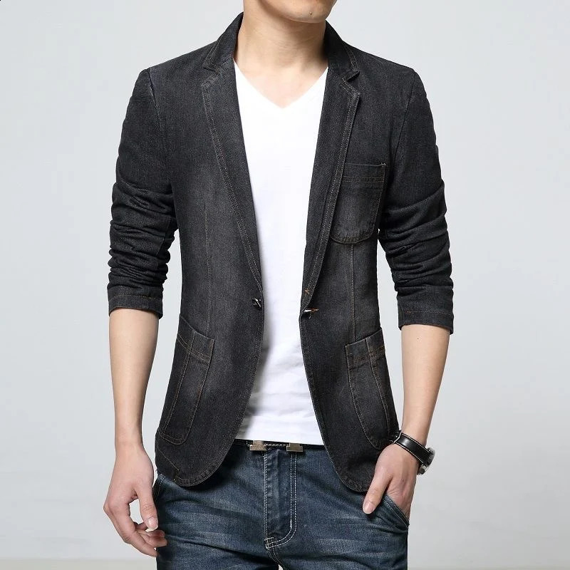 Wholesale Selling Blazer Mens Jacket Fashion Slim Washed Street Wear Trendy Denim Jackets for Man 251017