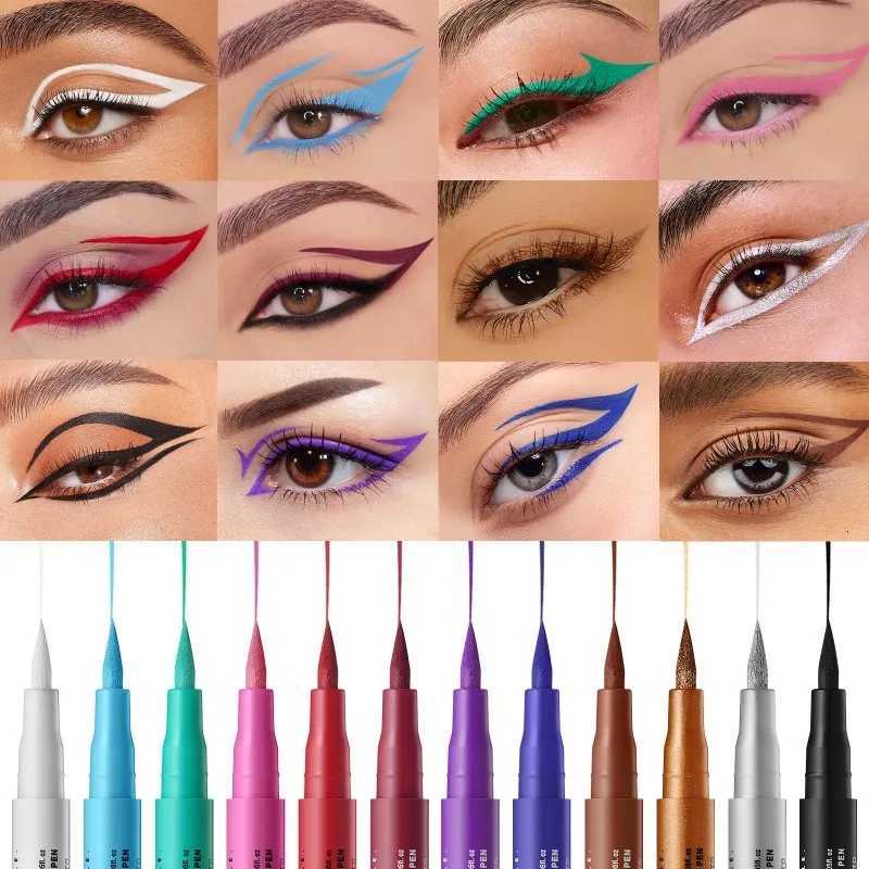 12Colors Quick Drying Liquid Eyeliner Waterproof None Matte Eyes Cosmetic LongLasting Women Fashion Color Make Up ToolL251024