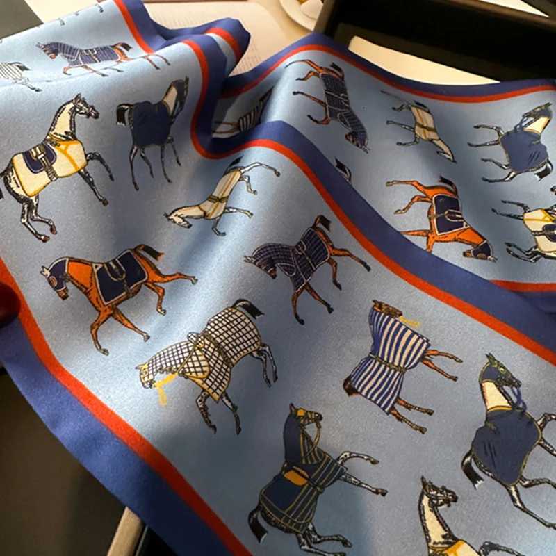 Luxry Horse Design Wen Scarf Silk Scarf Handbag Handle Wr Bag Ribbon Scarf Wen Girls Hair Wrist Ribbon Scarf Y251024