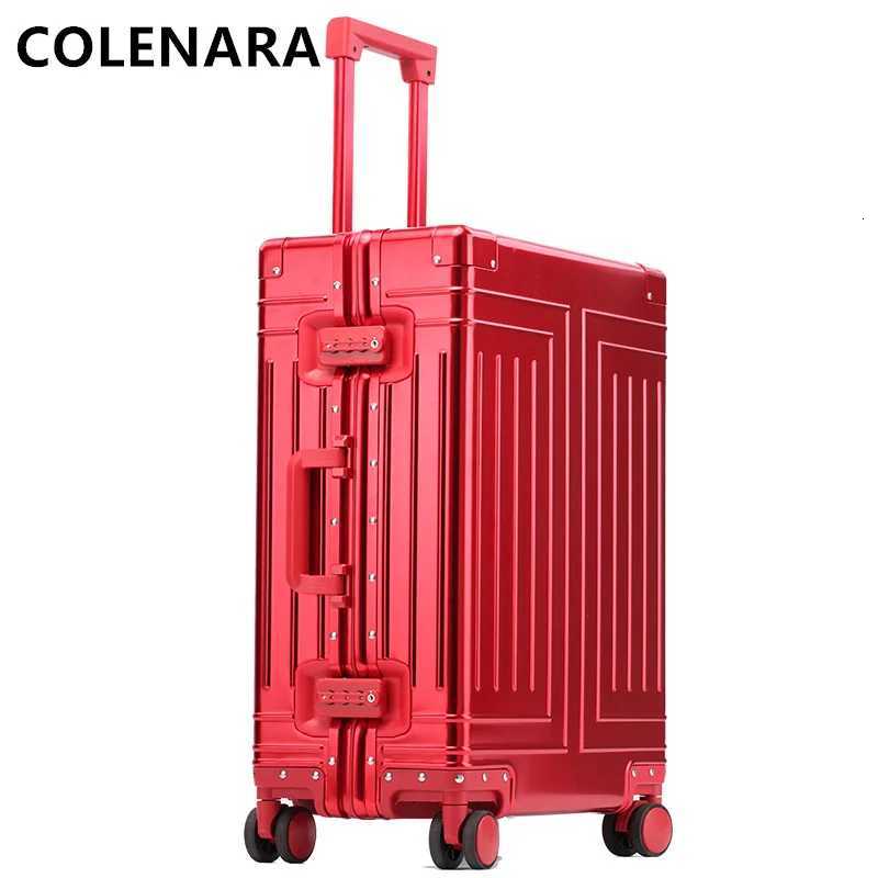 COLENARA Mens Luggage All Aluminum Magnesium Alloy Boarding Box 20242629 Inch Large Capacity Trolley Case Rolling SuitcaseW251024