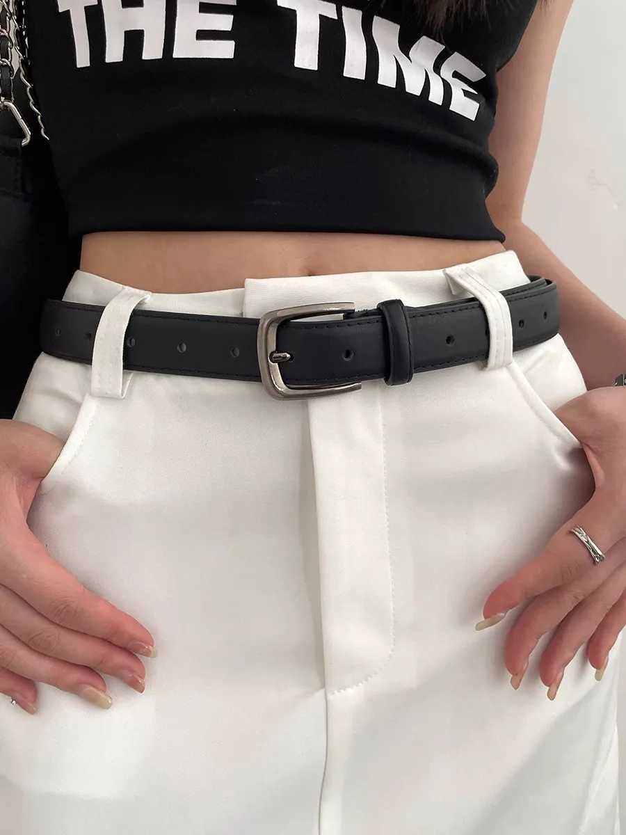 28x108cm PU Leather Belt for Women Vintage Summer Silver Buckle Belt Korean Female Jeans Coat Dress Waistband Mens Waist Belt W251024