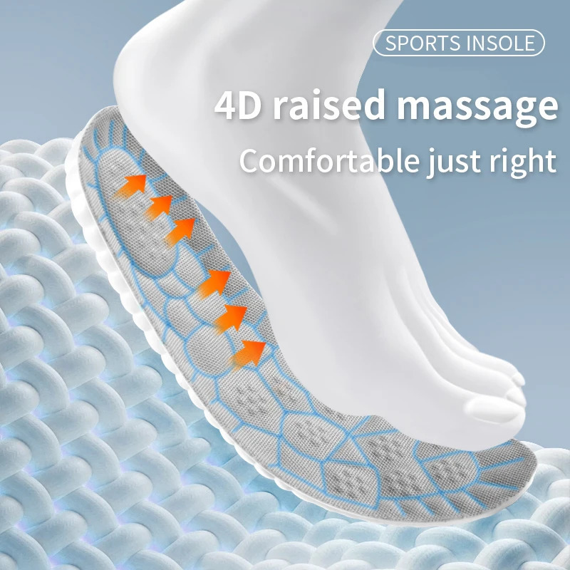 Air cushion TPU Upgraded Sports Shock Absorption Insoles High Elastic Running Sneaker Pads Rebound Deodorant Comfortable Feet C251020