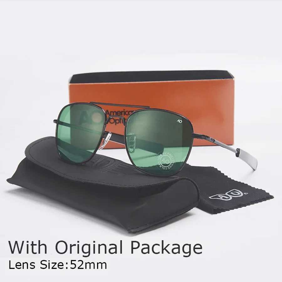 Fashion Classical Aviation Sunglasses Men AO Sun Glasses For Male American Army Military Glass Lens OculosT251024