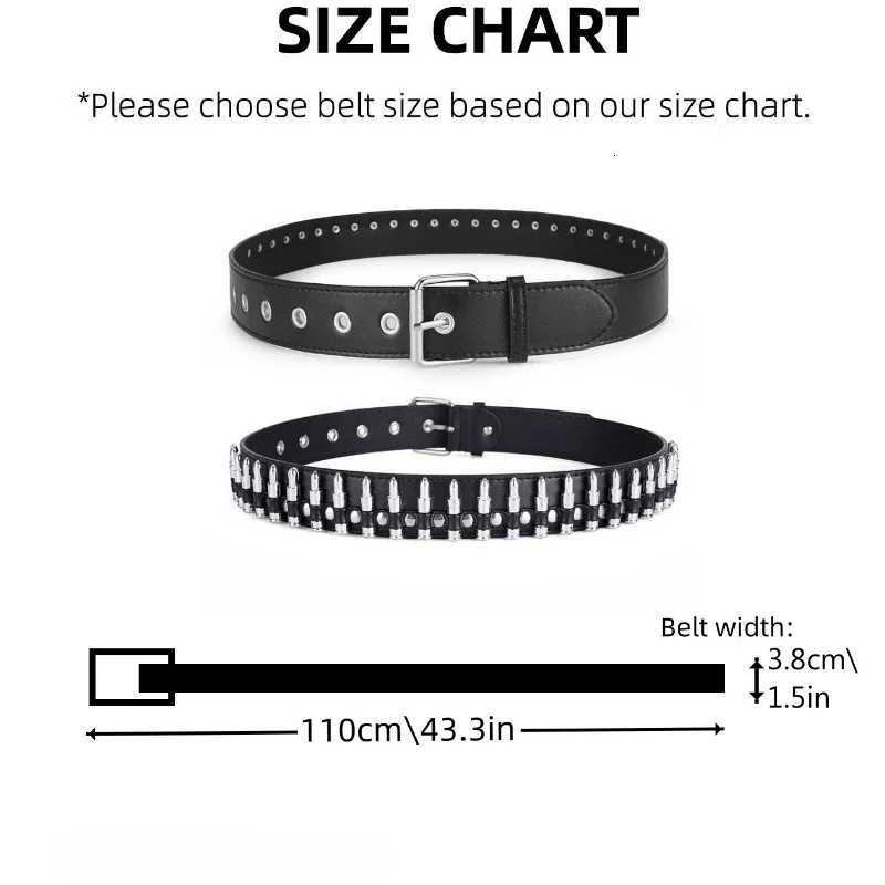 Fashion New Bullet Accessories Belt Metal Belt Men And Women Punk Hardware Jeans Belt Y2K Belt Designer Belt Womens Belt W251024