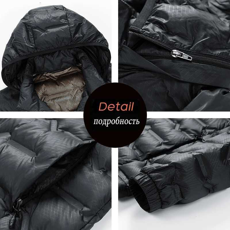 Men Winter New Down Jacket Men Hooded Waterproof Windproof Puffer Jacket Detachable Hat Coat Casual Lightweight Down Jacket Male Z251024