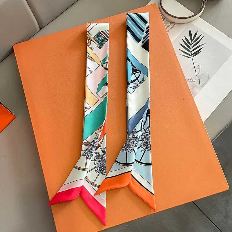 Luxury Brand Printed Bag Str Scarf Wen Small Silk Scarf band Long Bag Accories Ribbon Y251024