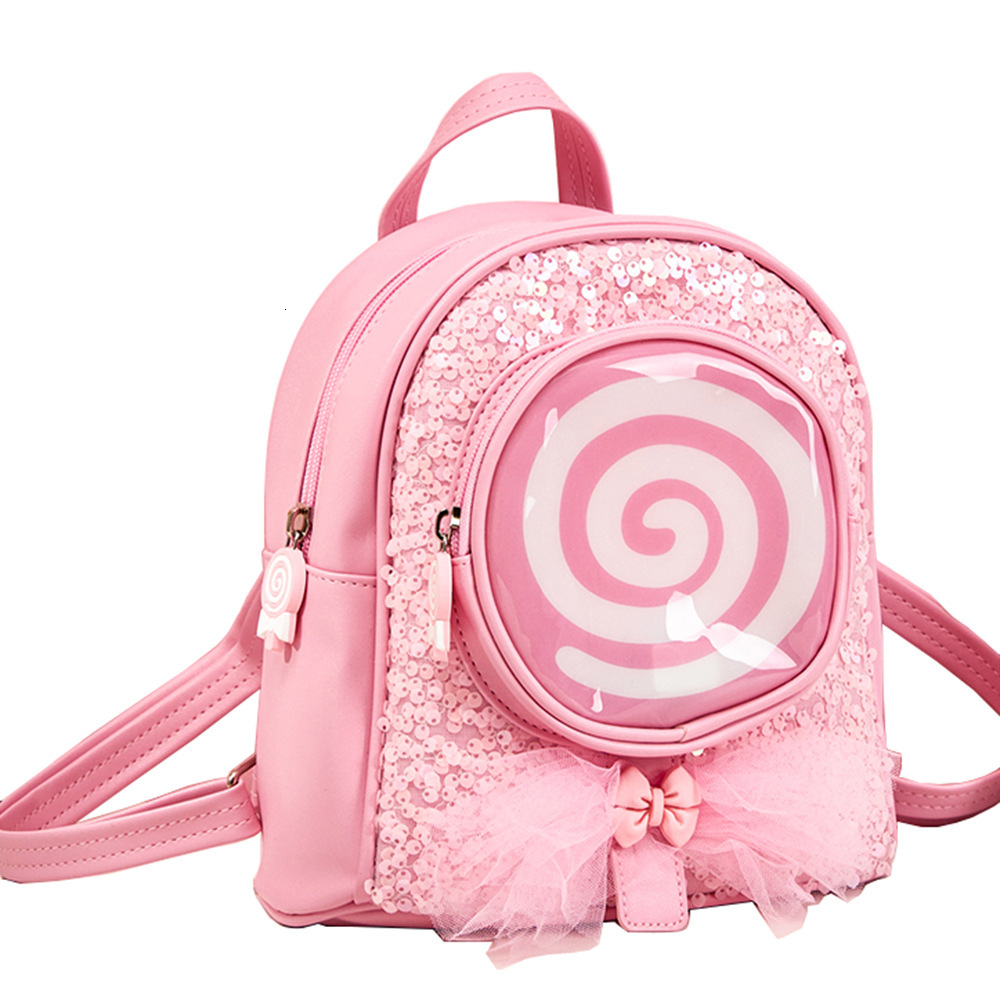 New designer fashionable girl backpack, casual travel lollipop backpack, LED light cute princess children's backpack