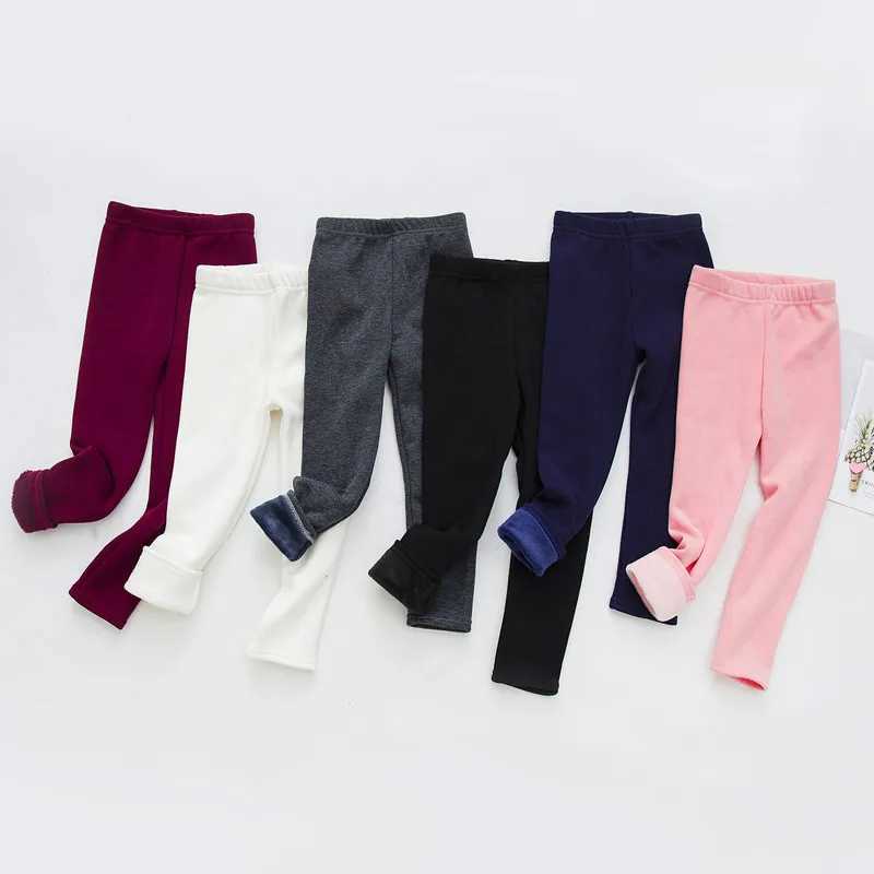 Kids Pant Autumn Winter Cotton Girls Warm Leggings Children Thicken Trousers Baby Girl Slim Plus Velvet Pants Girls ClothesT251024
