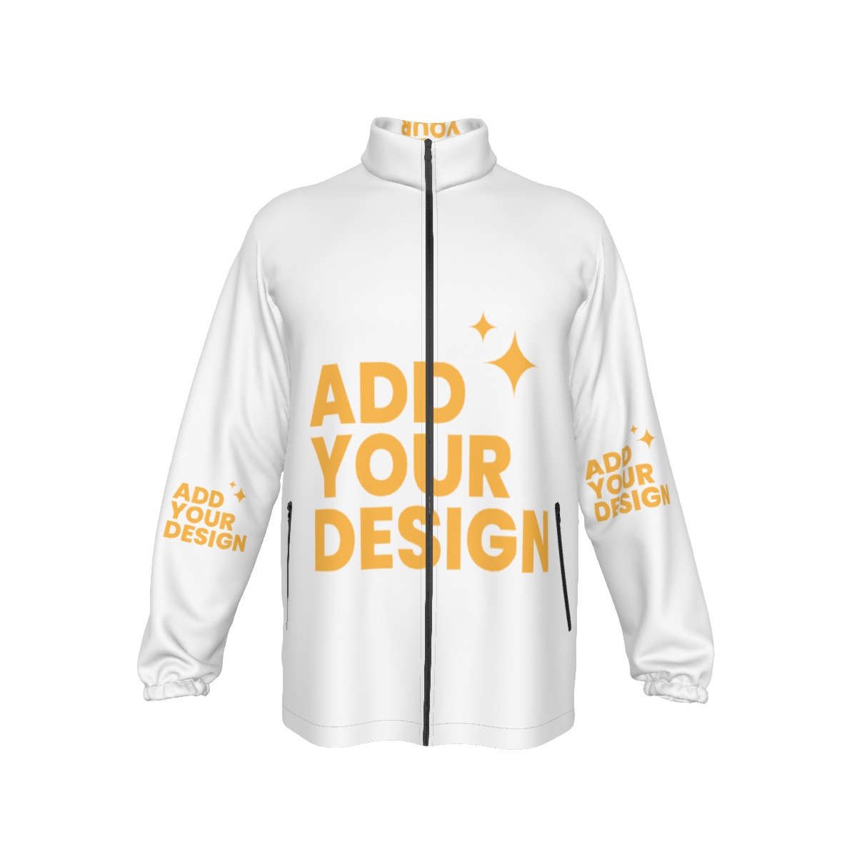 DHgatepod Men's Stand Collar Windbreaker - 140GSM All-Over Print Lightweight Jacket for All-Day Comfort & Style
