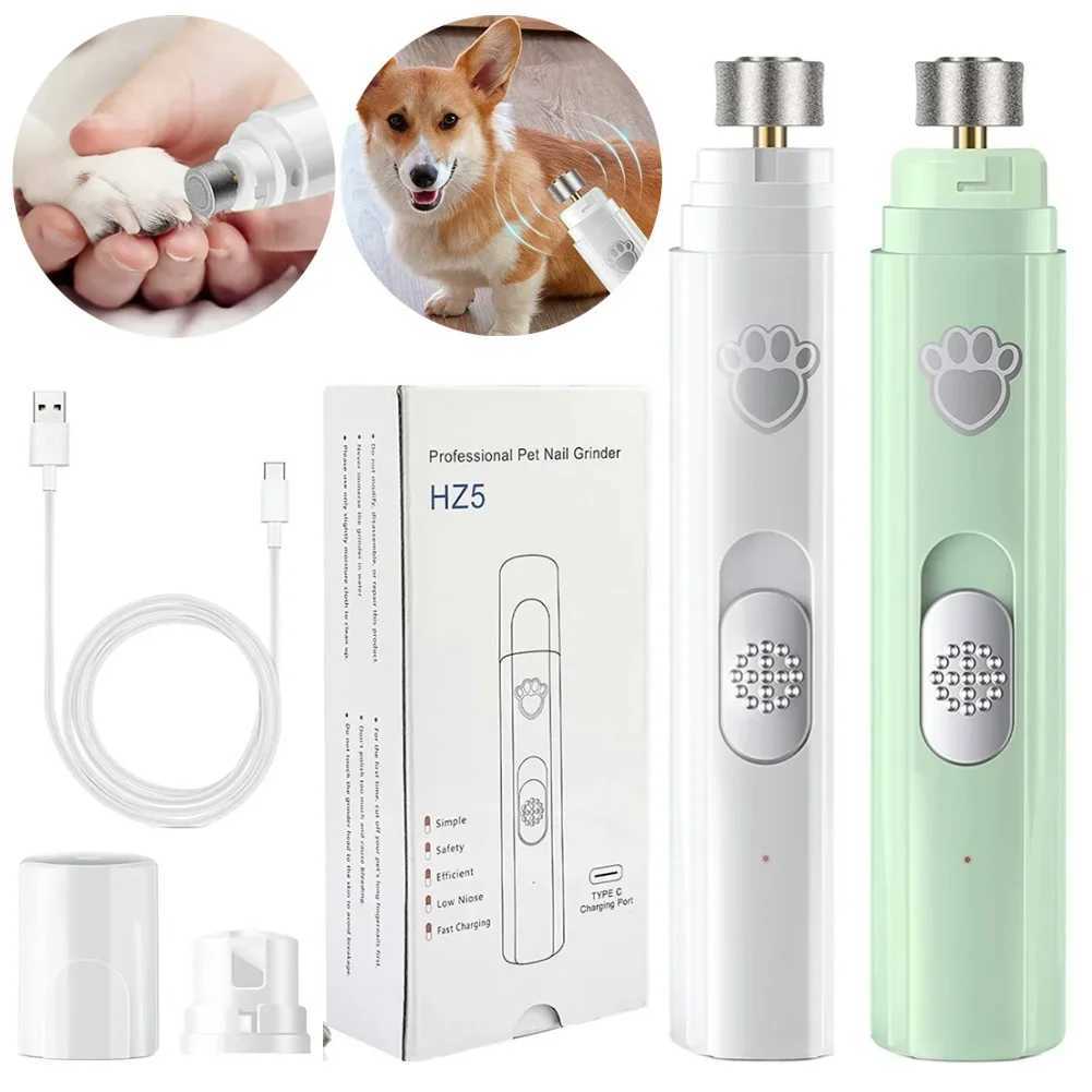Electric Dog Nail Grinder Painless LED Light Pet Nail Grinder with Polisher Wheel 2Speed Pet Nail Clipper for Pet Paws Grooming Z20251024