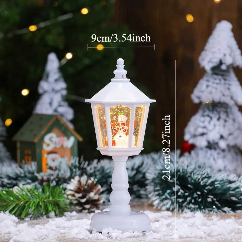 1PC Waterfilled hexagonal desk lights Christmas decorations glowing night lights Christmas creative ornaments holiday gifts C251115