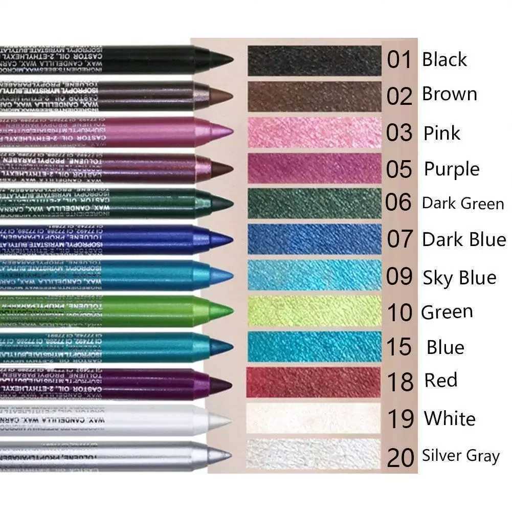 New 14 Colors Waterproof Eyeliner Pencil Pigment Brown Black Glitter Eyeiner Pen for Women Fashion Colors Eyes Makeup CosmeticsL251024
