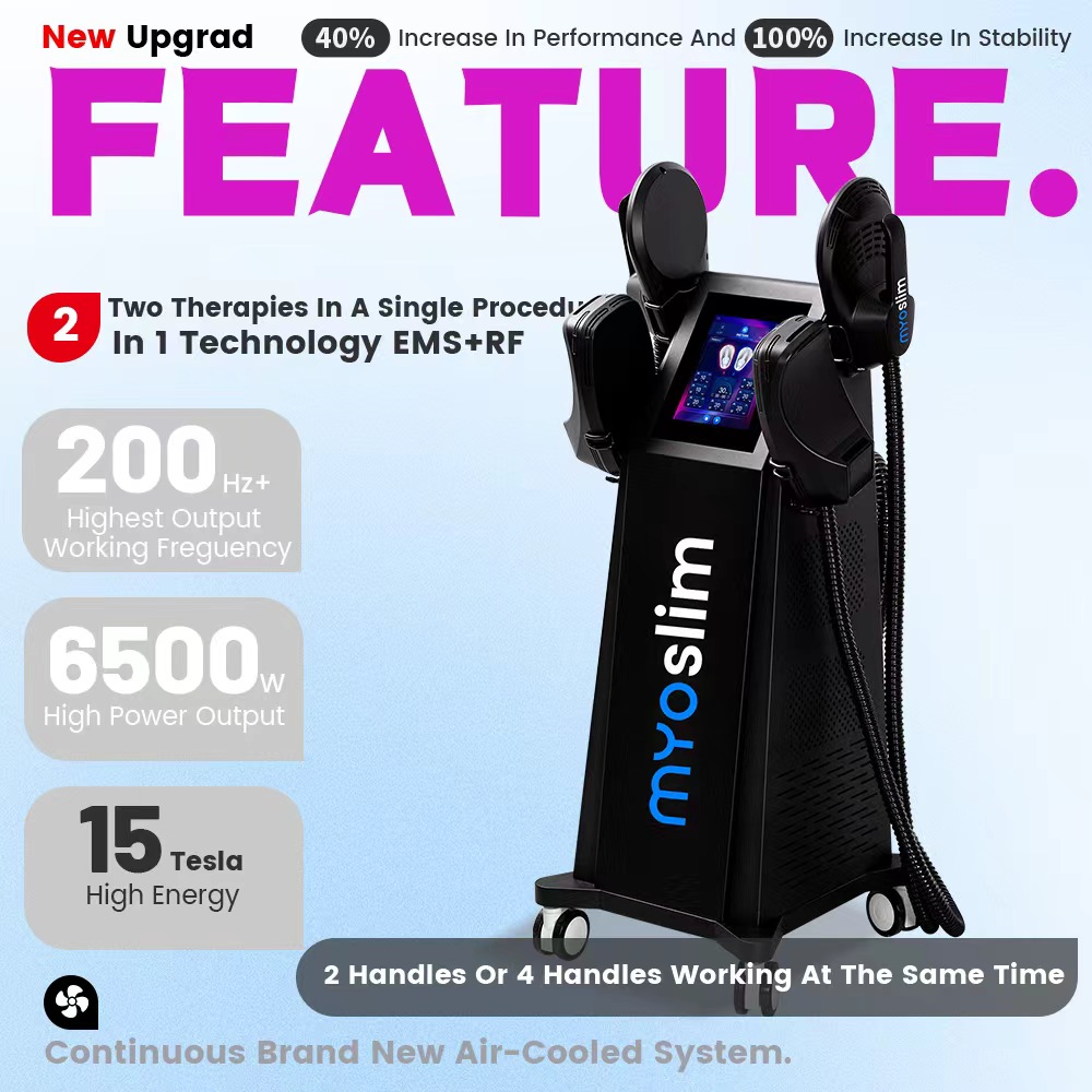Myoslim EMS RF Electrical Muscle Stimulation 6500W Body Sculpting Device for Fat Reduction Muscle Toning and Firming