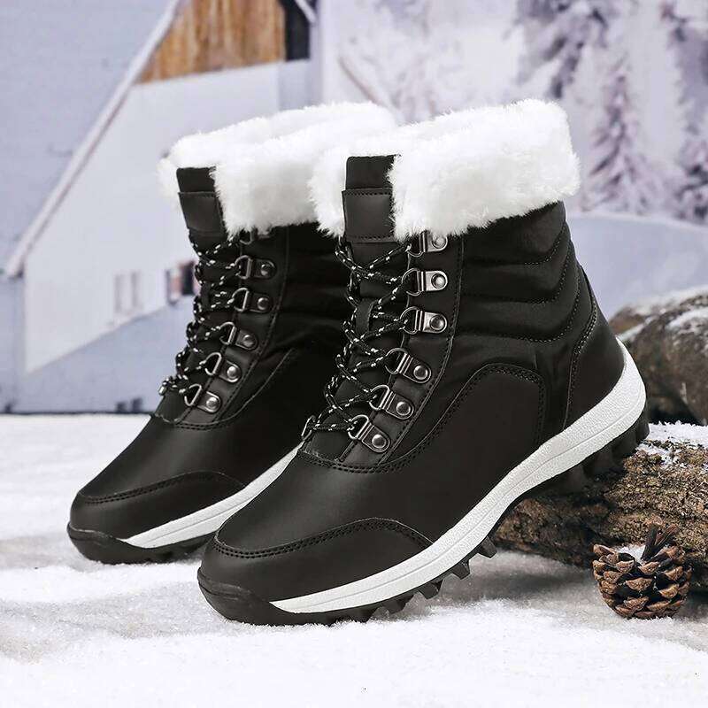 Snow Platform Non-Slip Winter Shoes Fur Warm Ankle For Women Wedges Waterproof Thigh High Boots