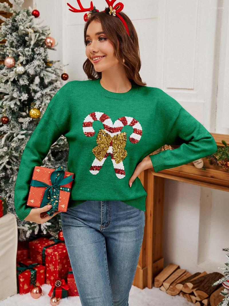 Designer Women's Sweaters Christmas Print Women Christmas Sweater Winter Casual Loose Full Sleeve Knitwear Oversized Jumper Warm Soft Xmas Looks 