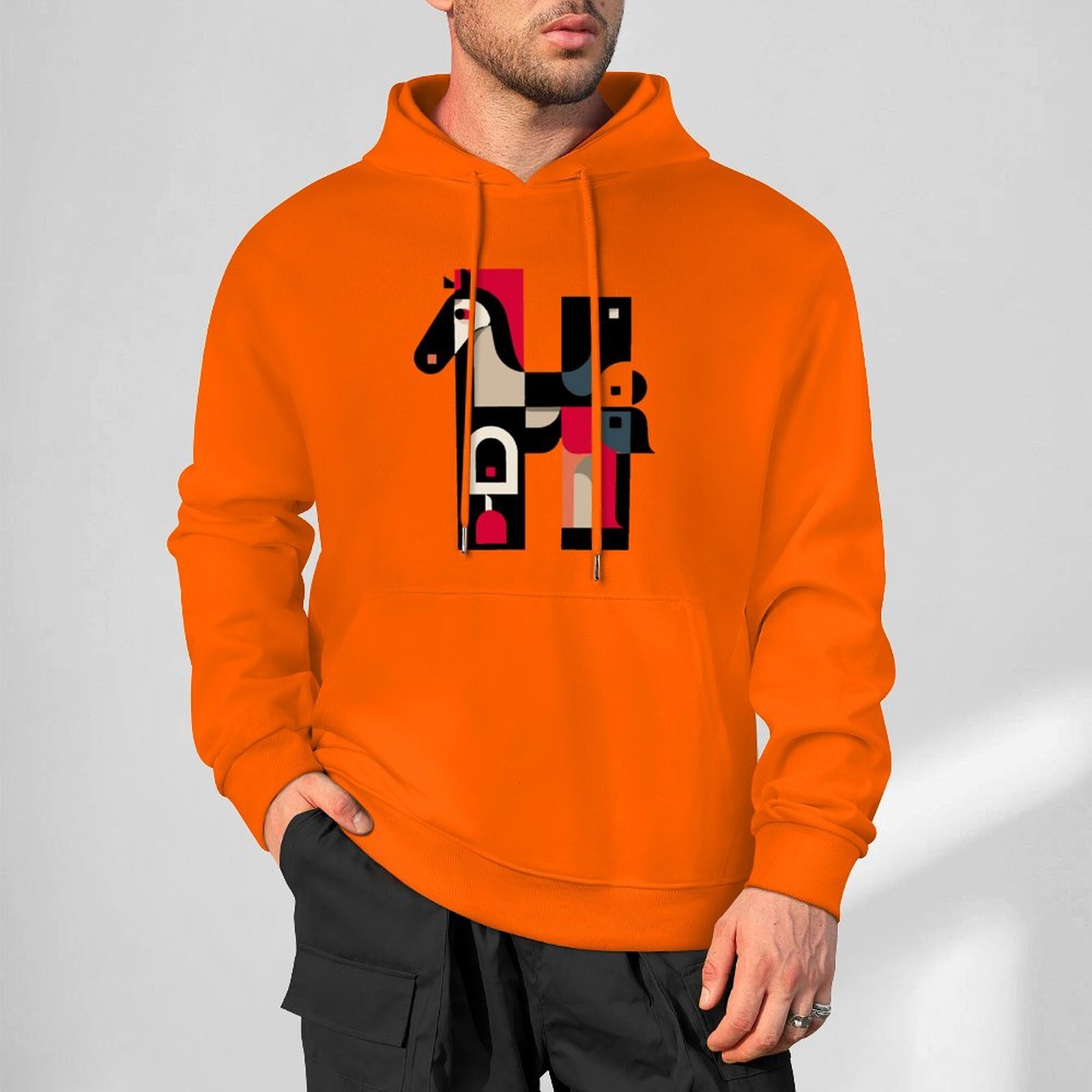 H Designer Fall Winter Hoodie Luxury Horse Print Design Unisex Long Sleeve Streetwear Hip Hop Oversized Fit Hoodie Men's Fashion Apparel H66