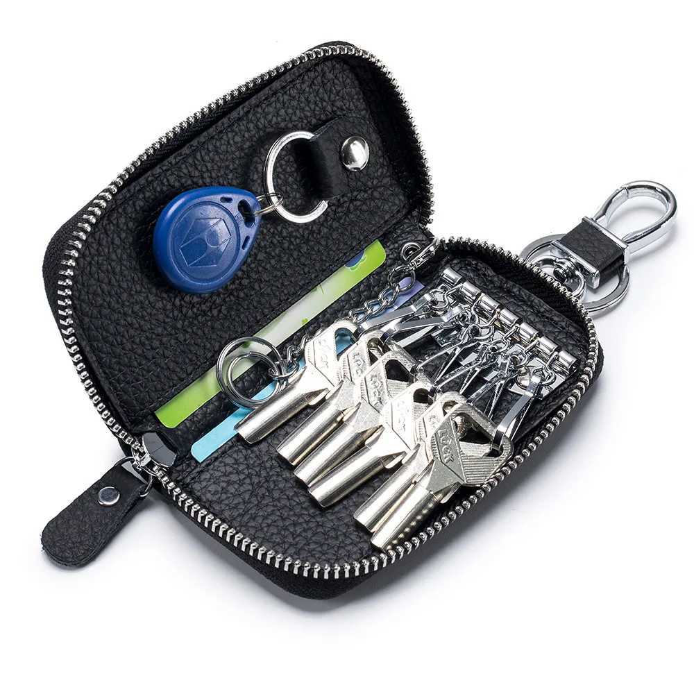 Key Case Multifunctional Zipper Mens Household Key Case Universal Car Keybag Women Leather Organizer Keychain Wallet 10 Color Z251023
