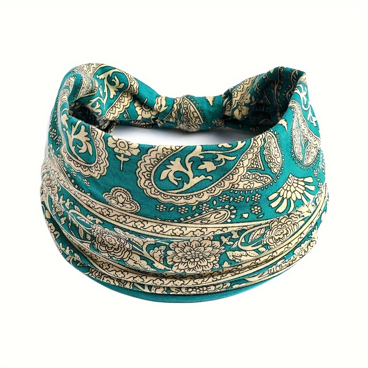 Bohemian Style Yoga Sports for Women Wide Edge Printed Solid Color Headband Hair Accessory