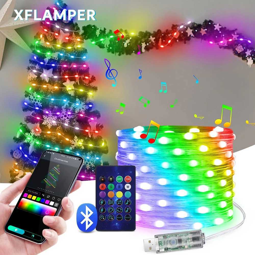 5M10M20M RGBIC LED Smart Fairy Lights Bluetooth APP Control String Light DIY for Christmas Party Wedding Home Decoration C251024