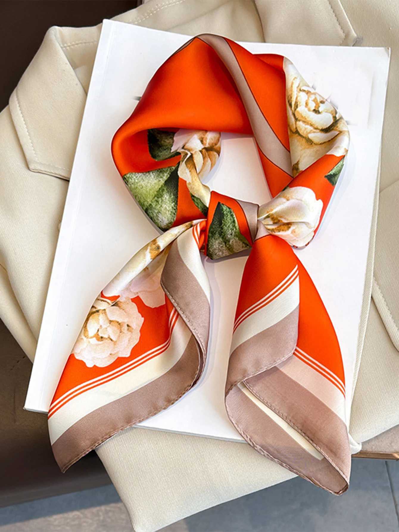 70cm Scarf Simated Silk Wen Summer Shls And Wr Hijab Scarves Femme Echarpe Designer Beach Stole Bandana Y251024