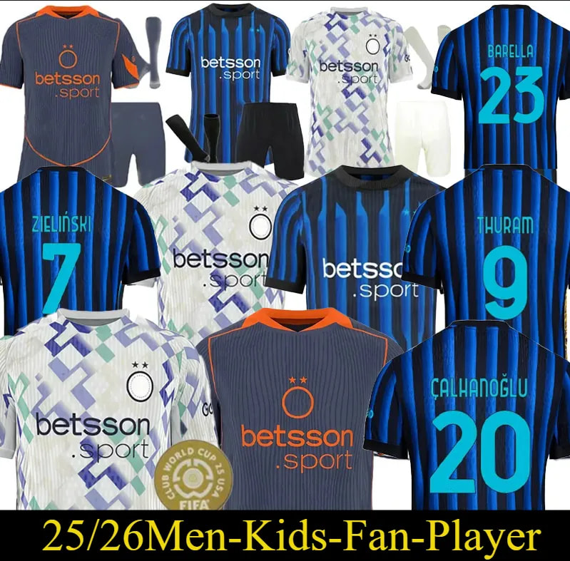25 26 LAUTARO BARELLA InterS Milans soccer jerseys TAREMI CORREA THURAM DZEKO ASLLANI ARNAUTOVIC DIMARCO DUMFRIES BROZOVIC football shirt uniforms men kids