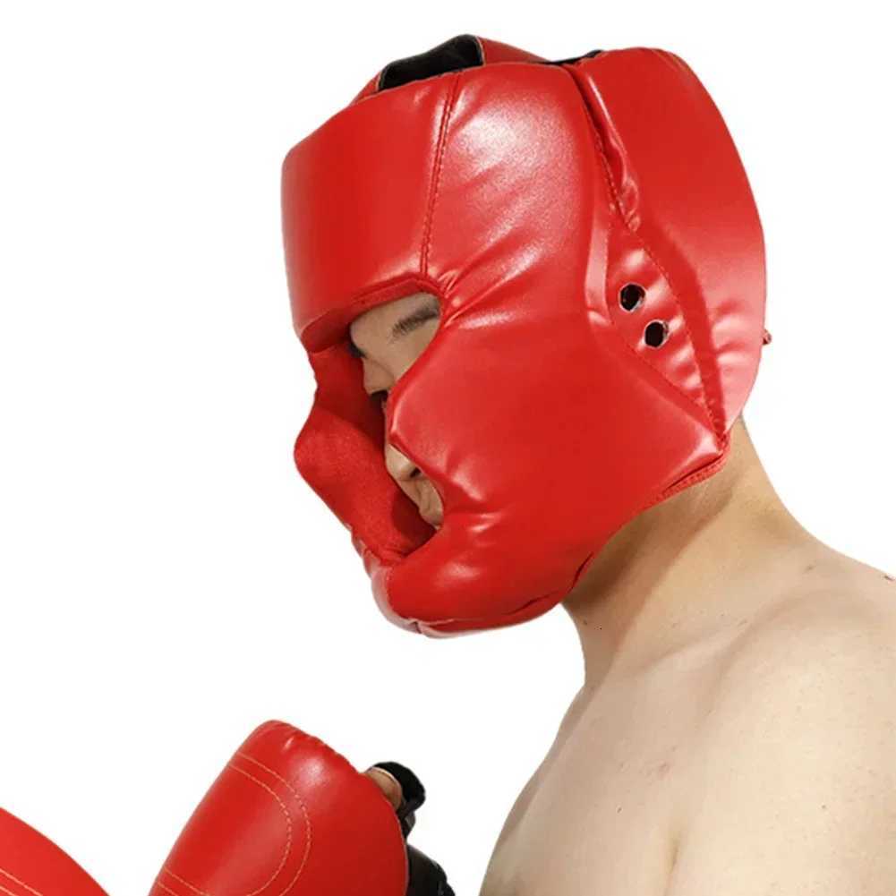 Fullcovered Pu Boxing Helmet Kids Adults Muay Thai Training Sparring Boxing Headgear Gym Equipment Taekwondo Head Guard Y251023