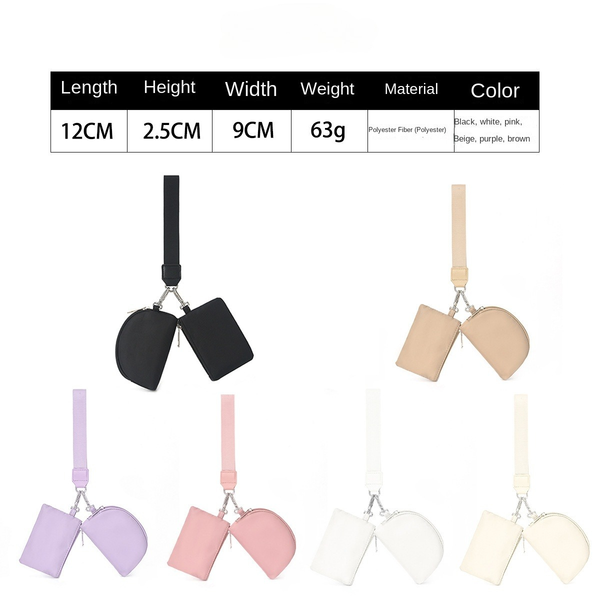 Yoga Bags 20 Colours Bag Dual Pouch Mini Zip Around Wristlet Portable Keychain Wallet Coin Purse Pocket