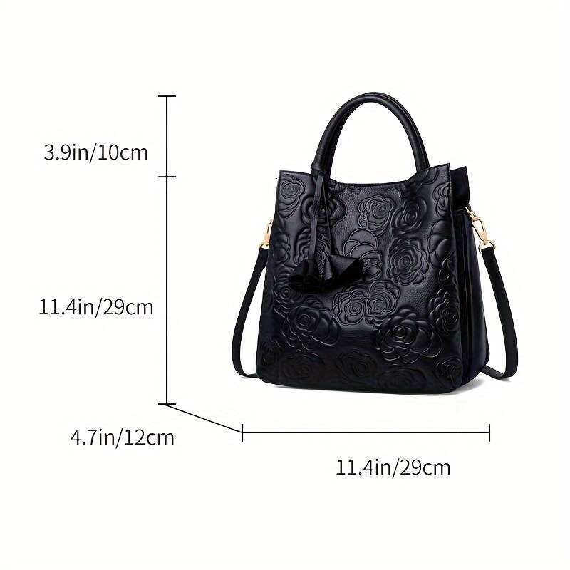 An Elegant Zippered Handbag, Stylish Wo, A Casual Floral-Patterned Handbag For Work.