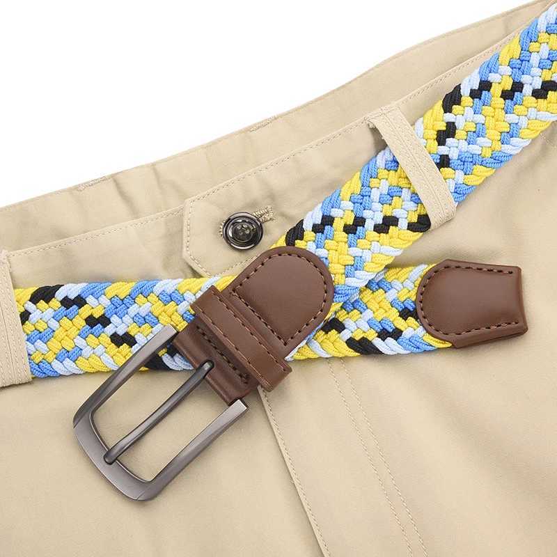Colored Woven Elastic Belt With Shorts Casual Pants Fashionable Men Women Universal Waist Accessories Wholesale Direct Sales W251024