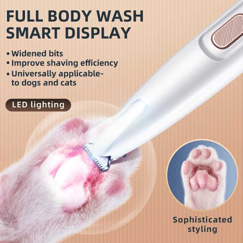 Portable Dog Paw Trimmer with Led Light Pets Nail Grinder Shaver Clipper Rechargeable Cordless Nail Grooming Tools for Cats Z20251024